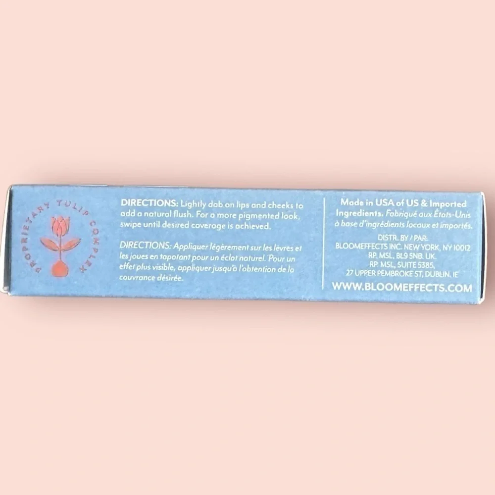 Bloomeffects Natural Tulip Tint Lip + Cheek Balm Clean Beauty (Crispa Coral) NEW